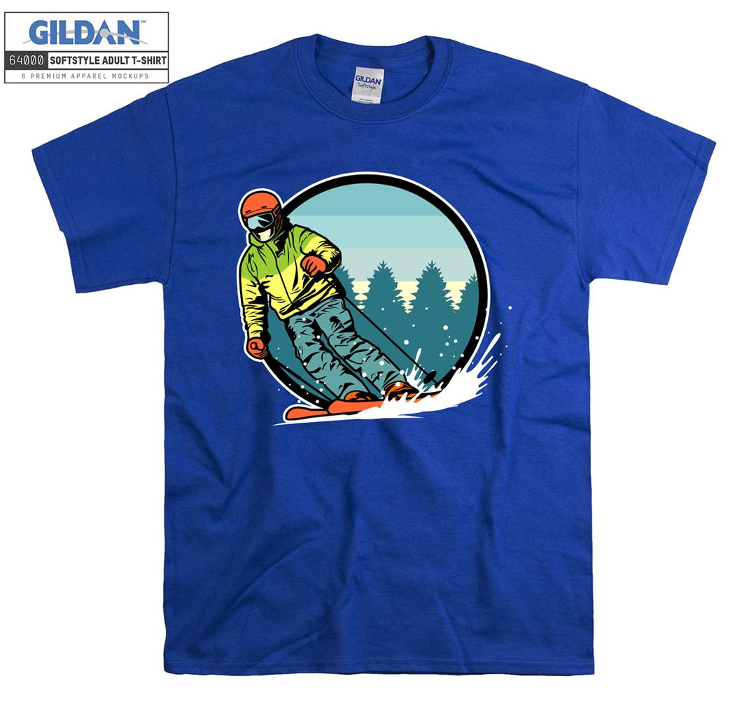 Famous skiing man figure T-shirt