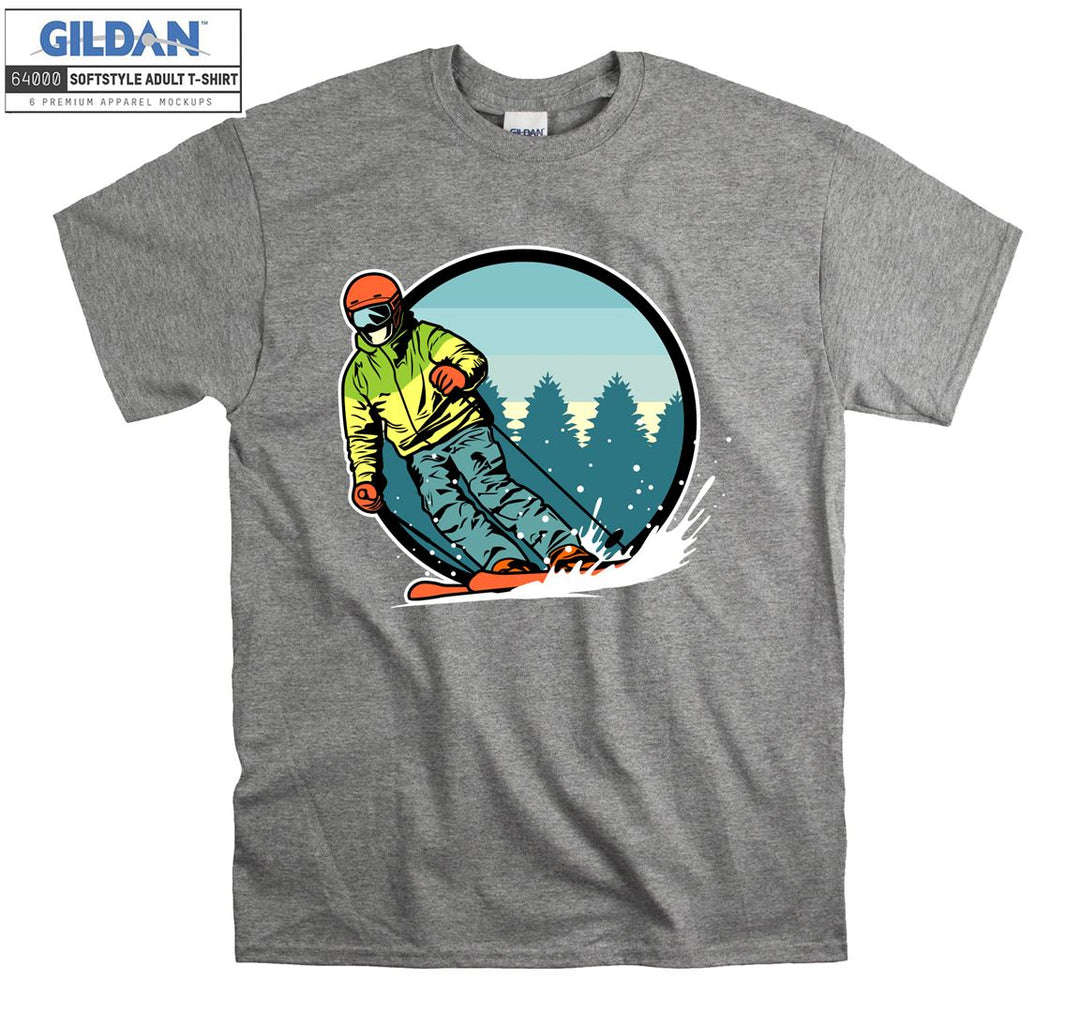 Famous skiing man figure T-shirt