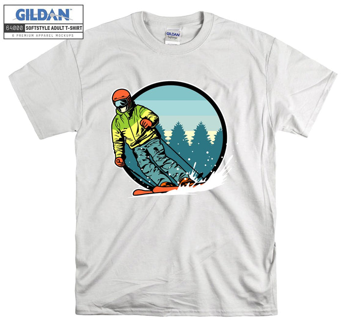 Famous skiing man figure T-shirt