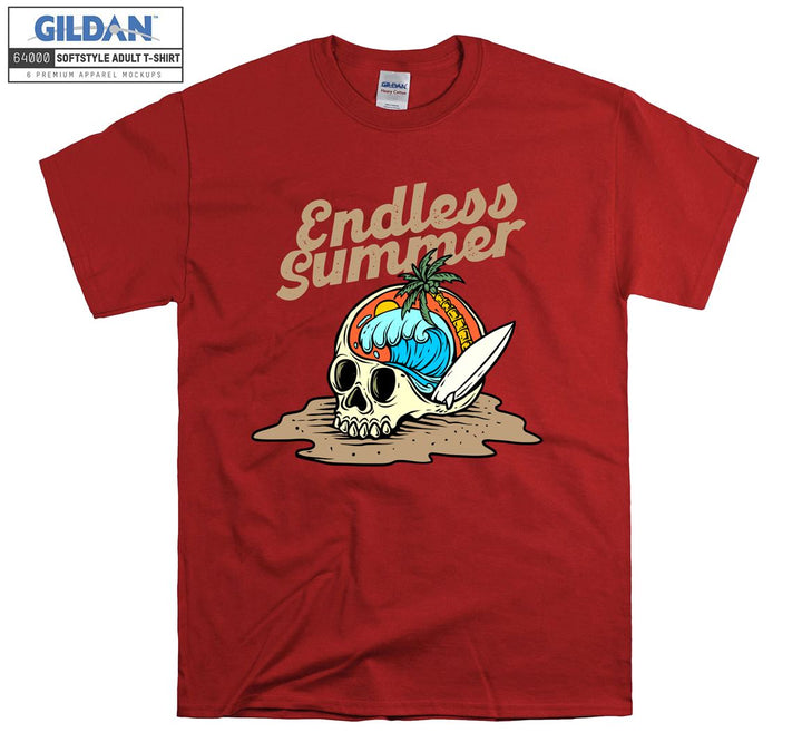 Endless summer skull holiday figure T-shirt