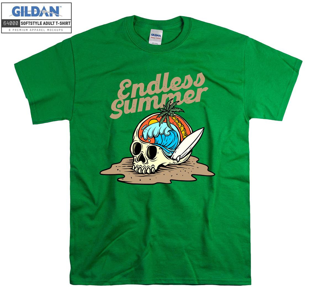 Endless summer skull holiday figure T-shirt