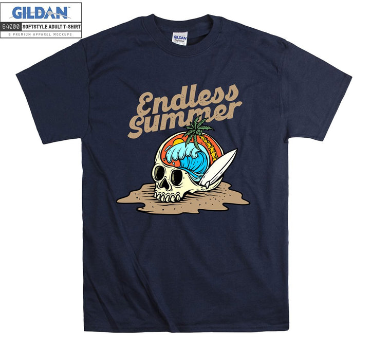 Endless summer skull holiday figure T-shirt