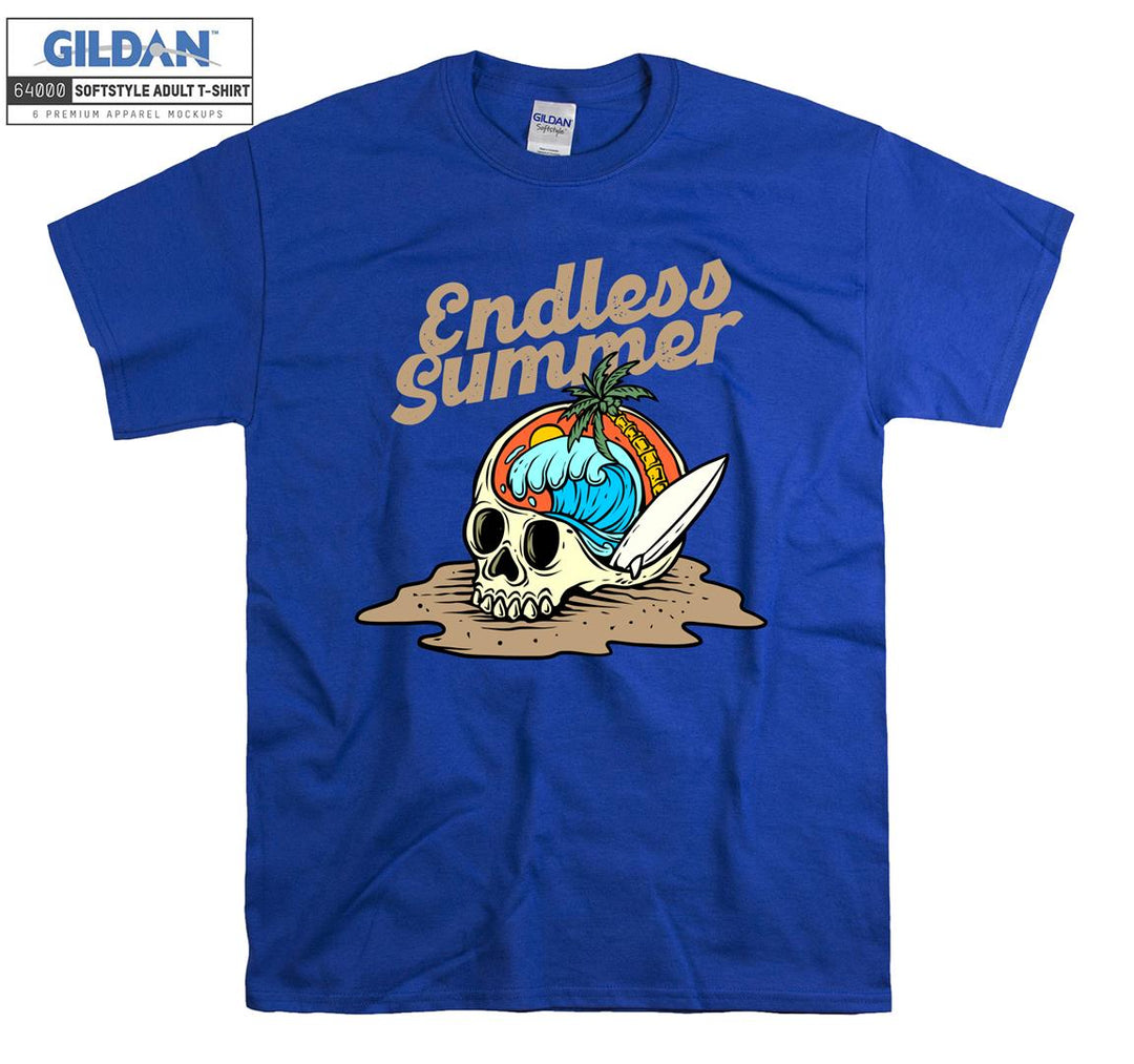 Endless summer skull holiday figure T-shirt