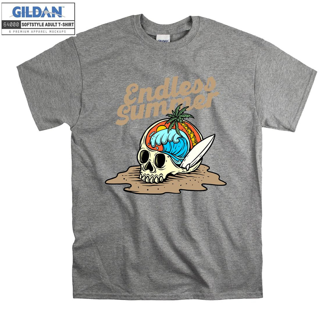 Endless summer skull holiday figure T-shirt