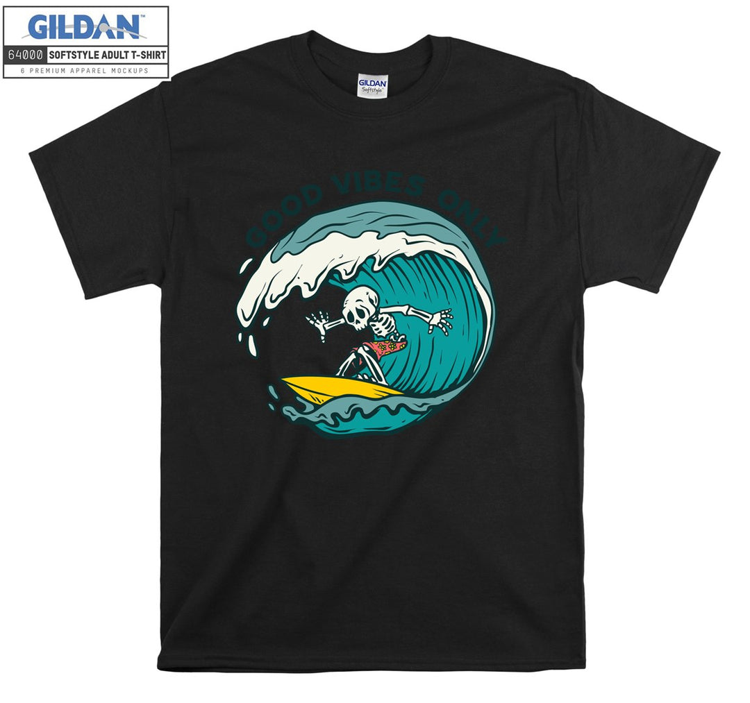 Good vibes only surf figure T-shirt