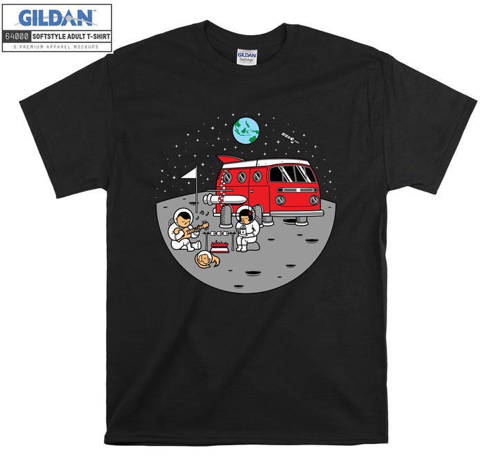 Camping On Moon Funny Figure T-shirt