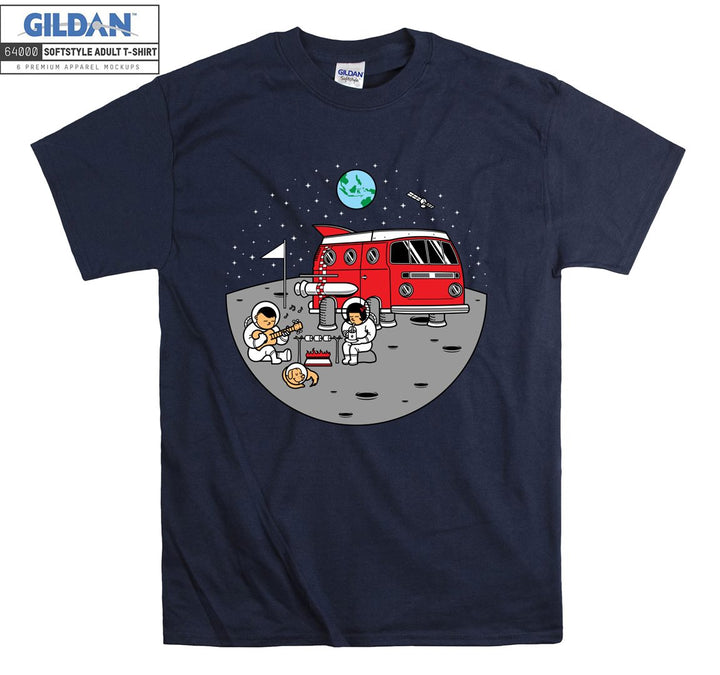 Camping On Moon Funny Figure T-shirt