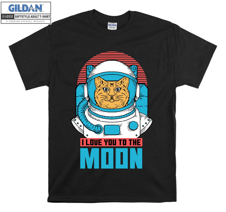 I Love You To The Moon Cat Figure T-shirt