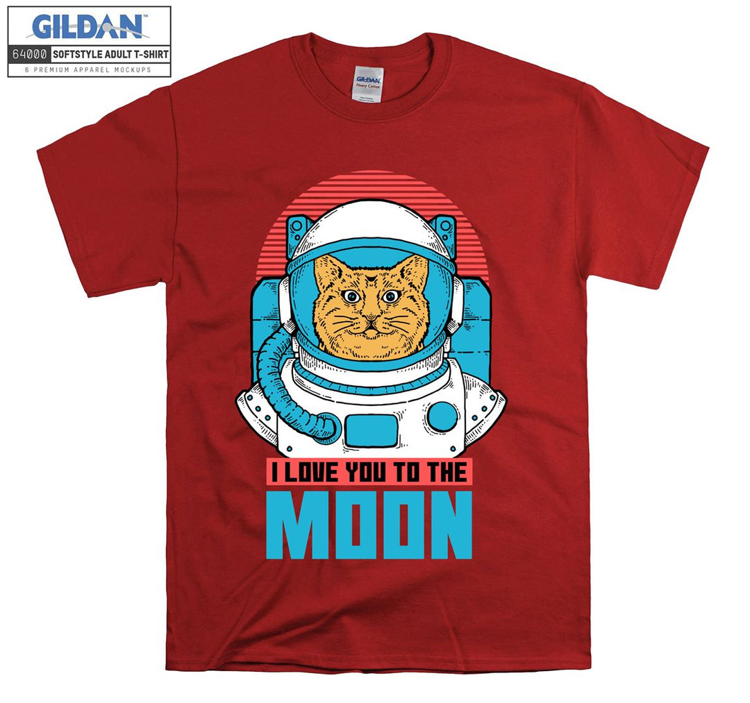 I Love You To The Moon Cat Figure T-shirt