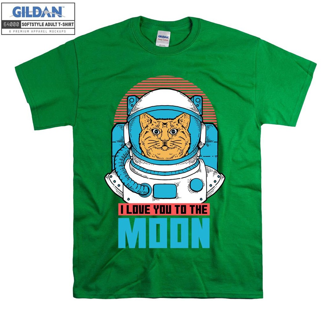 I Love You To The Moon Cat Figure T-shirt