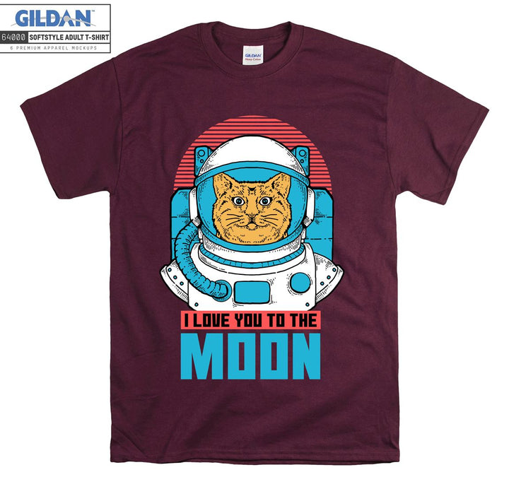 I Love You To The Moon Cat Figure T-shirt