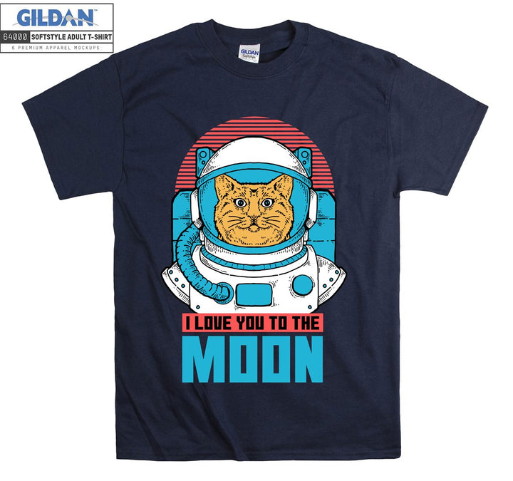 I Love You To The Moon Cat Figure T-shirt