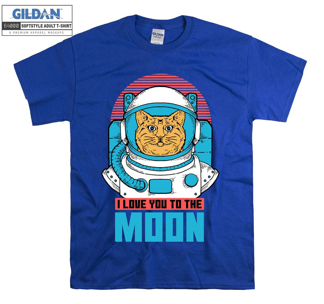 I Love You To The Moon Cat Figure T-shirt