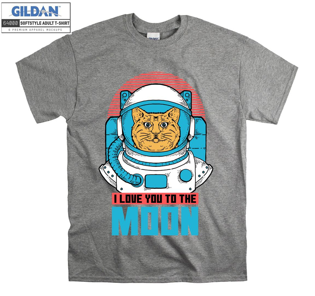 I Love You To The Moon Cat Figure T-shirt