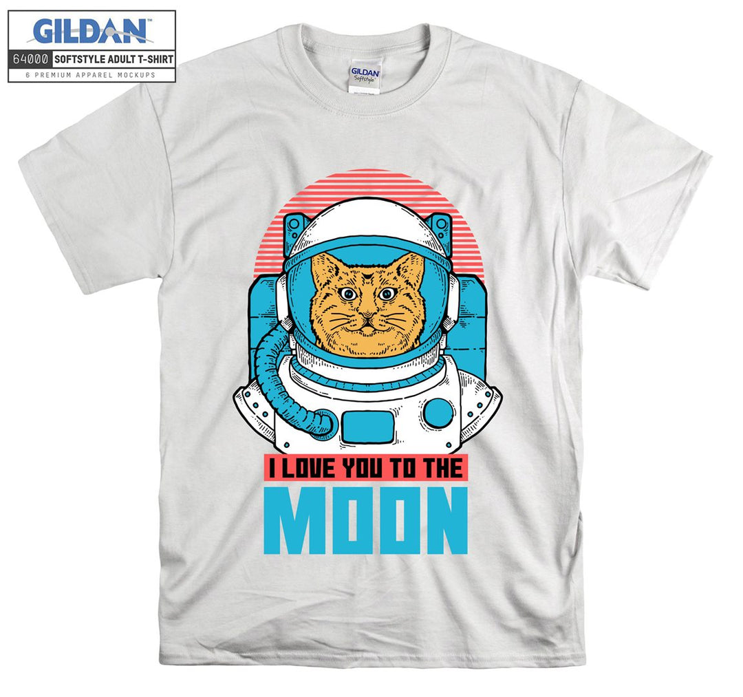 I Love You To The Moon Cat Figure T-shirt