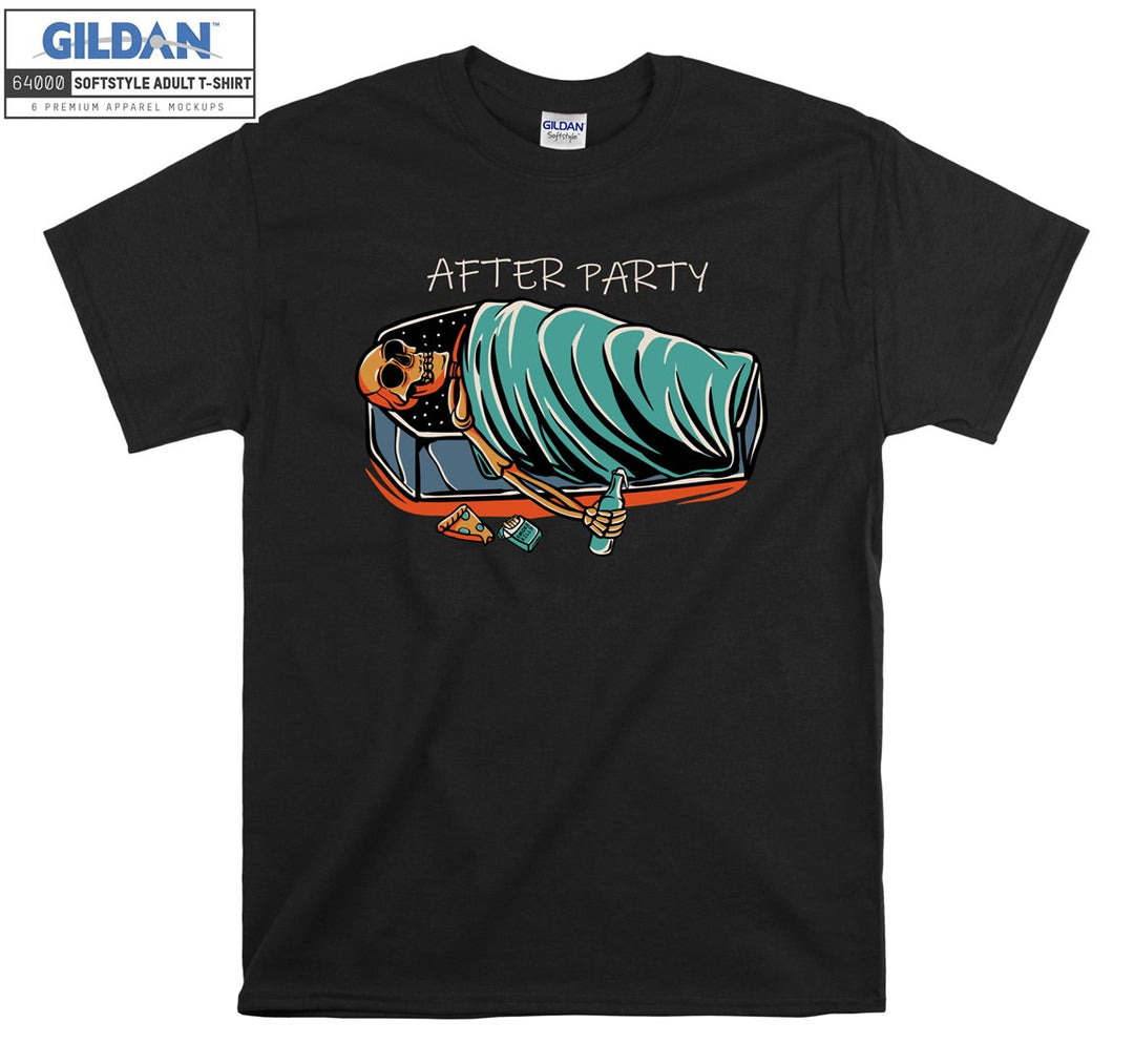 After party skeleton drink sleep figure T-shirt