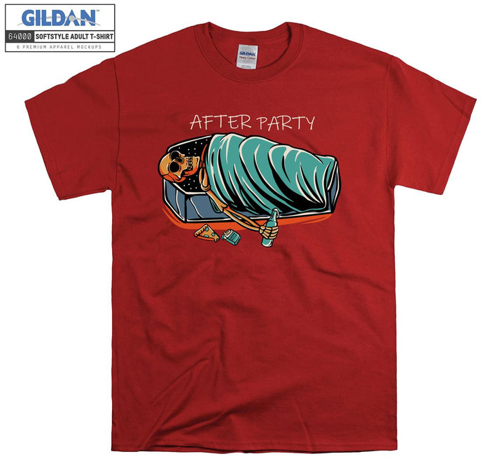 After party skeleton drink sleep figure T-shirt