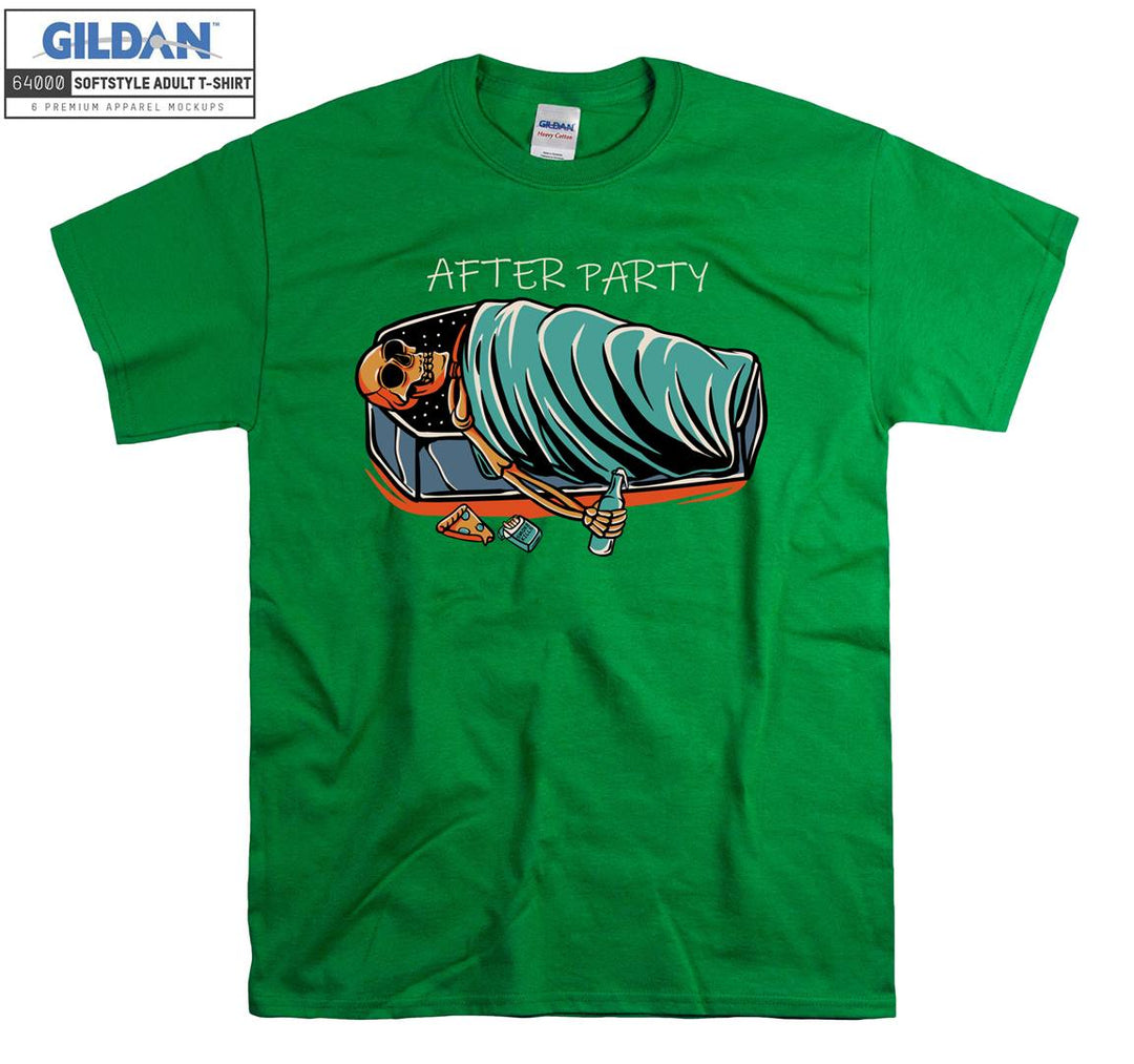 After party skeleton drink sleep figure T-shirt