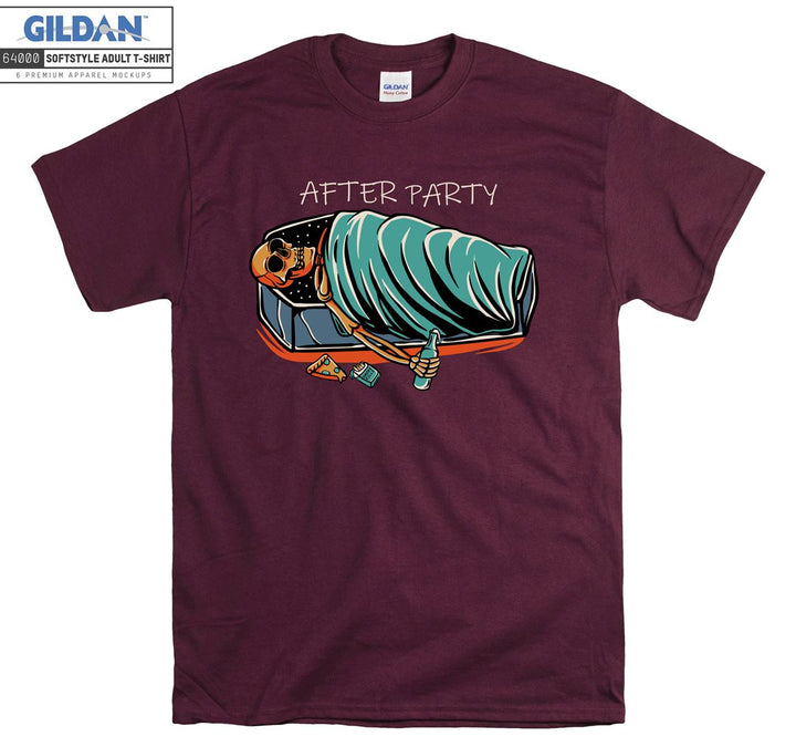 After party skeleton drink sleep figure T-shirt