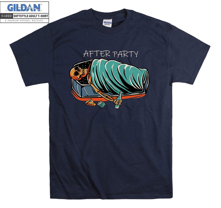 After party skeleton drink sleep figure T-shirt