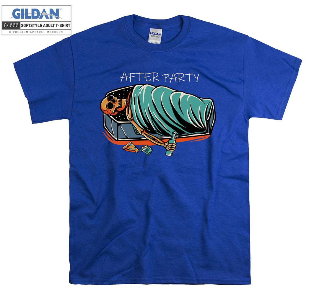 After party skeleton drink sleep figure T-shirt