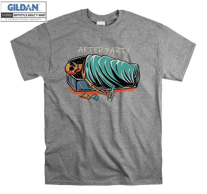 After party skeleton drink sleep figure T-shirt