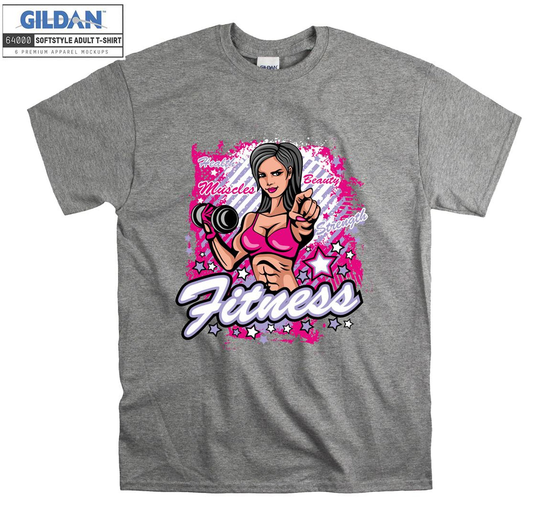 Pink muscle girl fitness  T-shirt