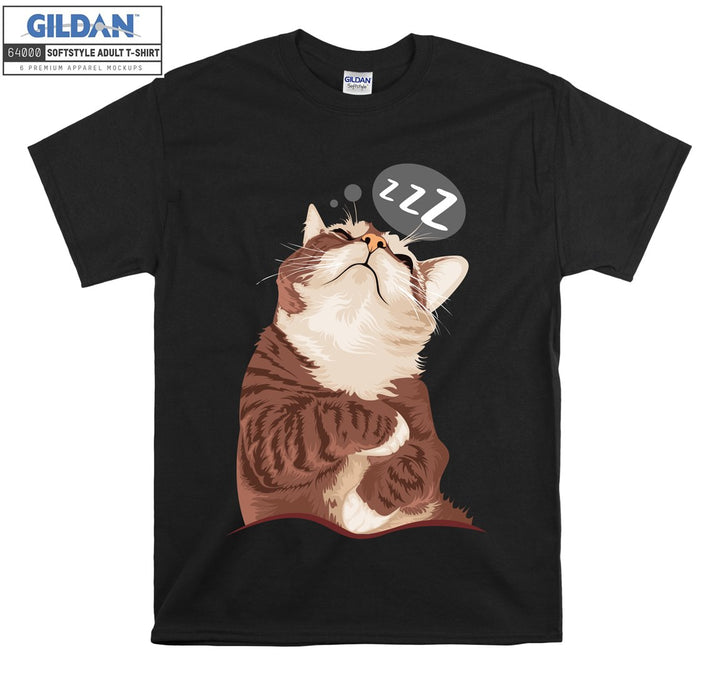 Sleeping Cat Cartoon Figure T-shirt