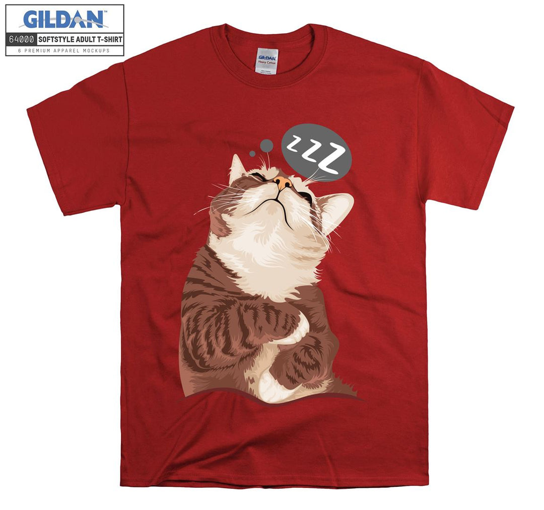 Sleeping Cat Cartoon Figure T-shirt