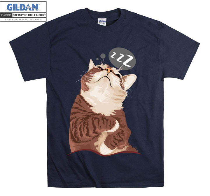 Sleeping Cat Cartoon Figure T-shirt