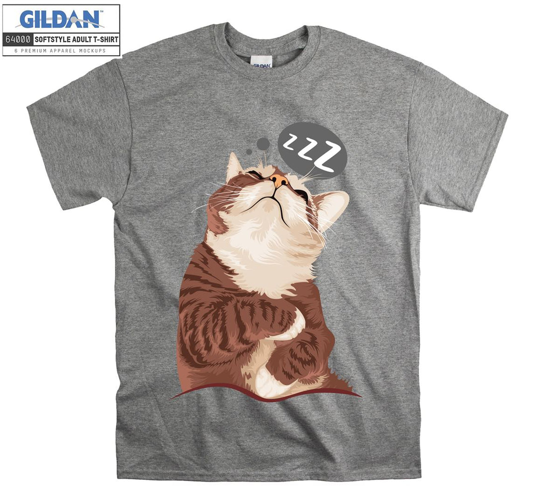 Sleeping Cat Cartoon Figure T-shirt