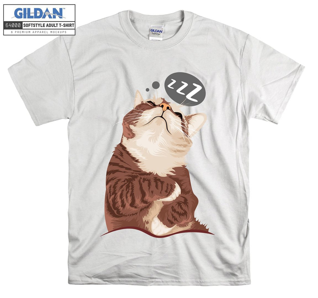 Sleeping Cat Cartoon Figure T-shirt