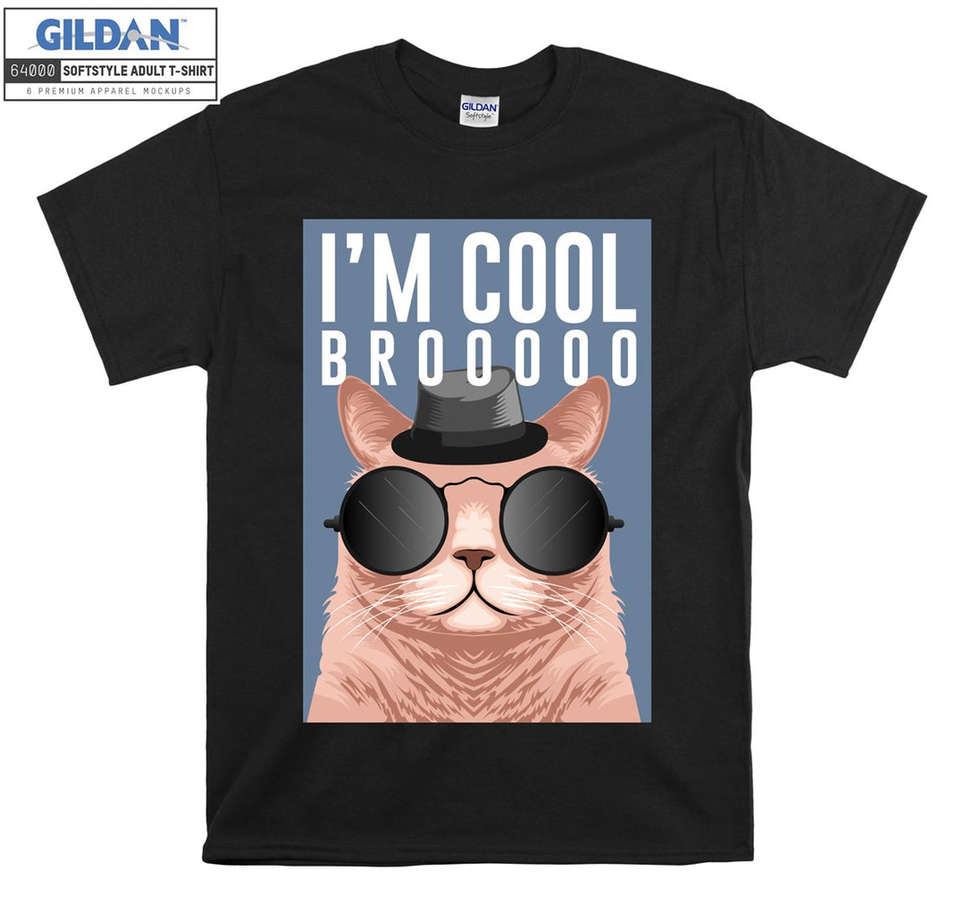 I'm Cool Brooo Cartoon Cat Figure T-shirt