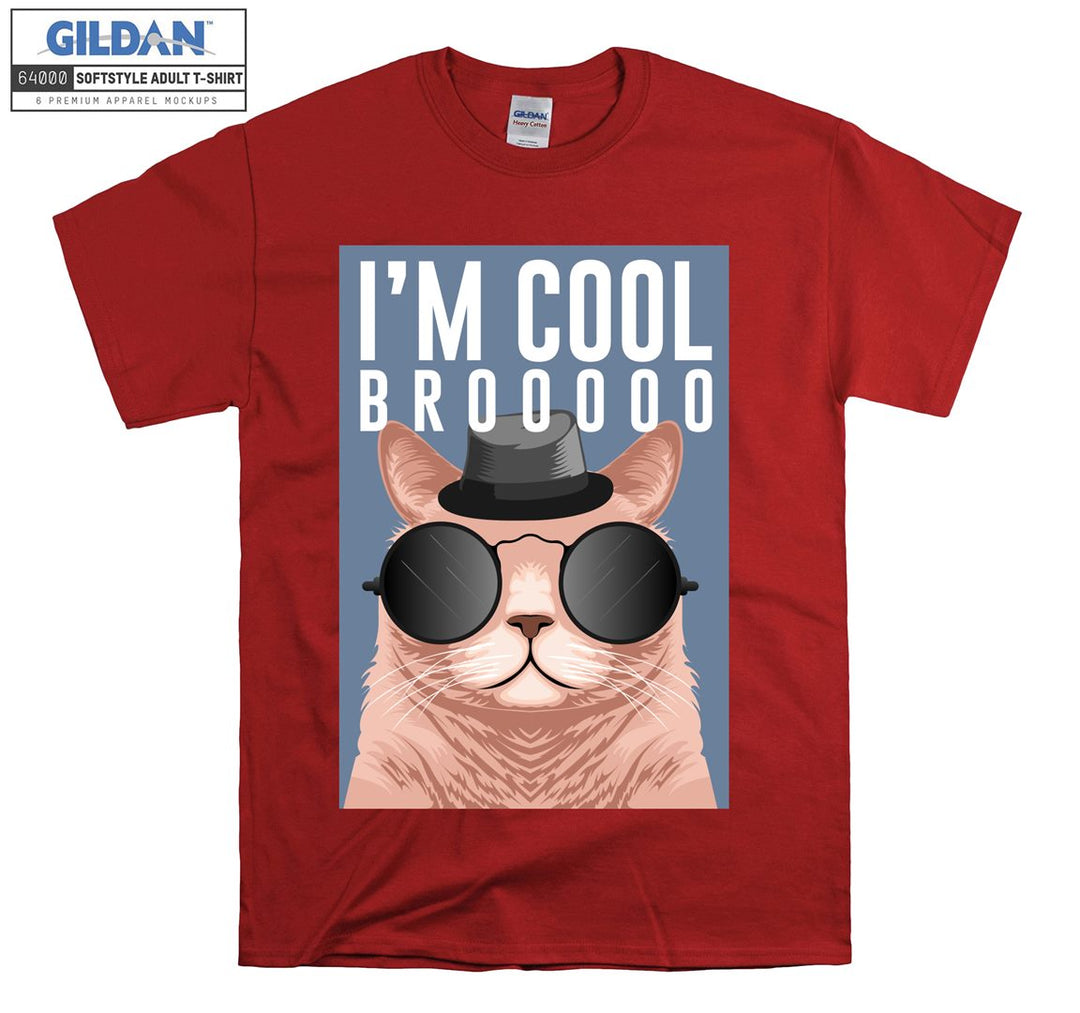 I'm Cool Brooo Cartoon Cat Figure T-shirt