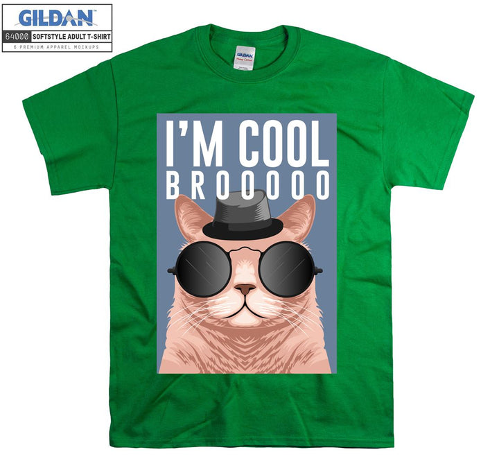 I'm Cool Brooo Cartoon Cat Figure T-shirt