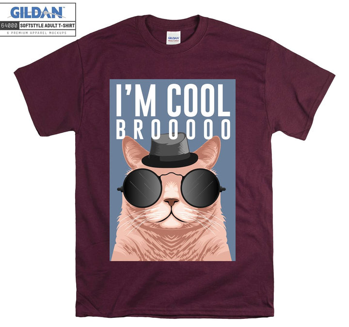 I'm Cool Brooo Cartoon Cat Figure T-shirt