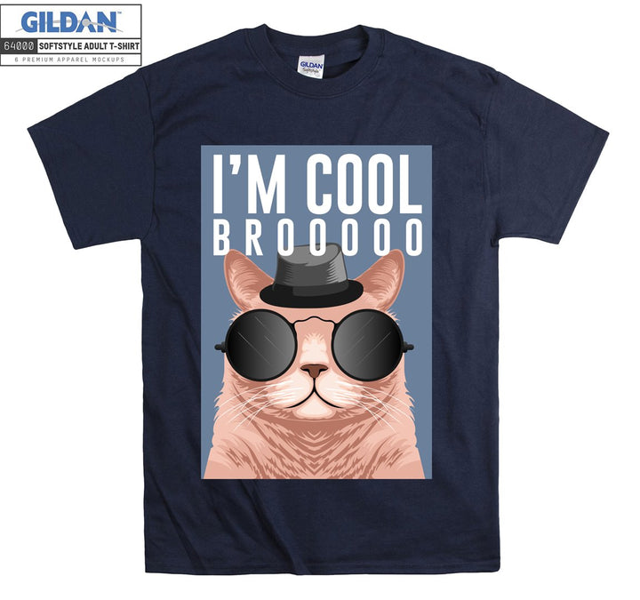 I'm Cool Brooo Cartoon Cat Figure T-shirt