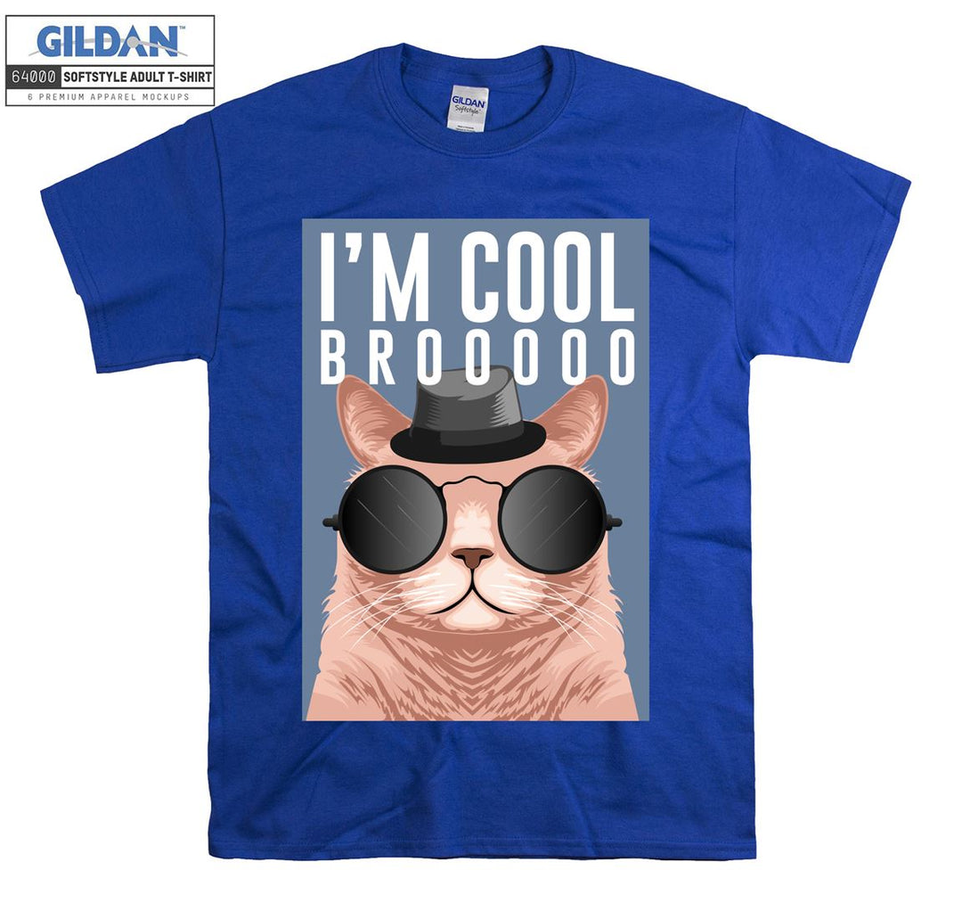 I'm Cool Brooo Cartoon Cat Figure T-shirt