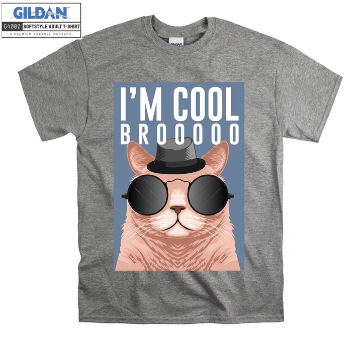 I'm Cool Brooo Cartoon Cat Figure T-shirt