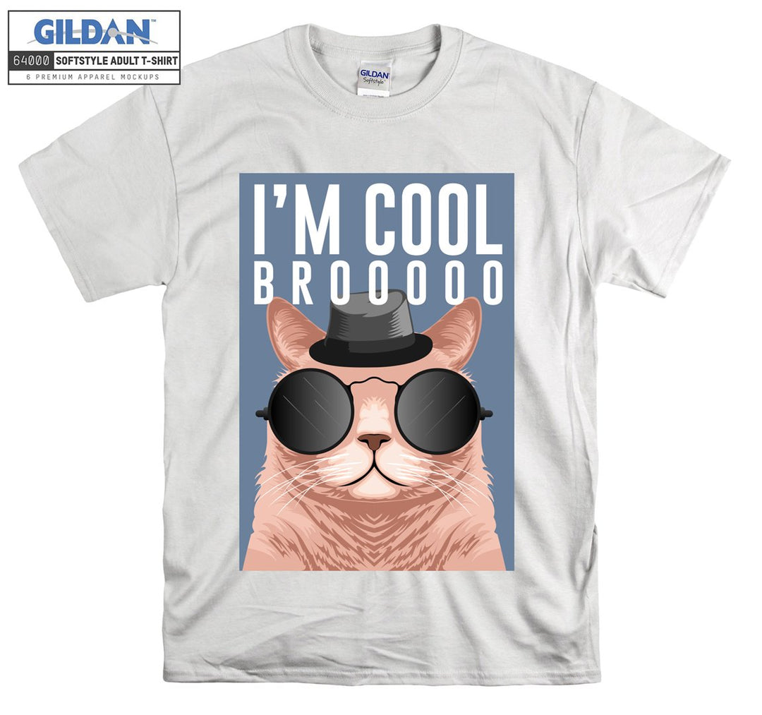 I'm Cool Brooo Cartoon Cat Figure T-shirt