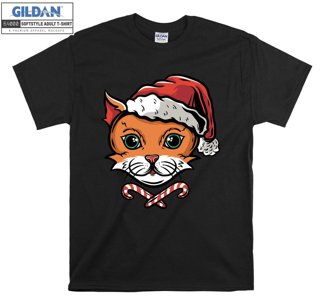 christmas cartoon cat figure T-shirt