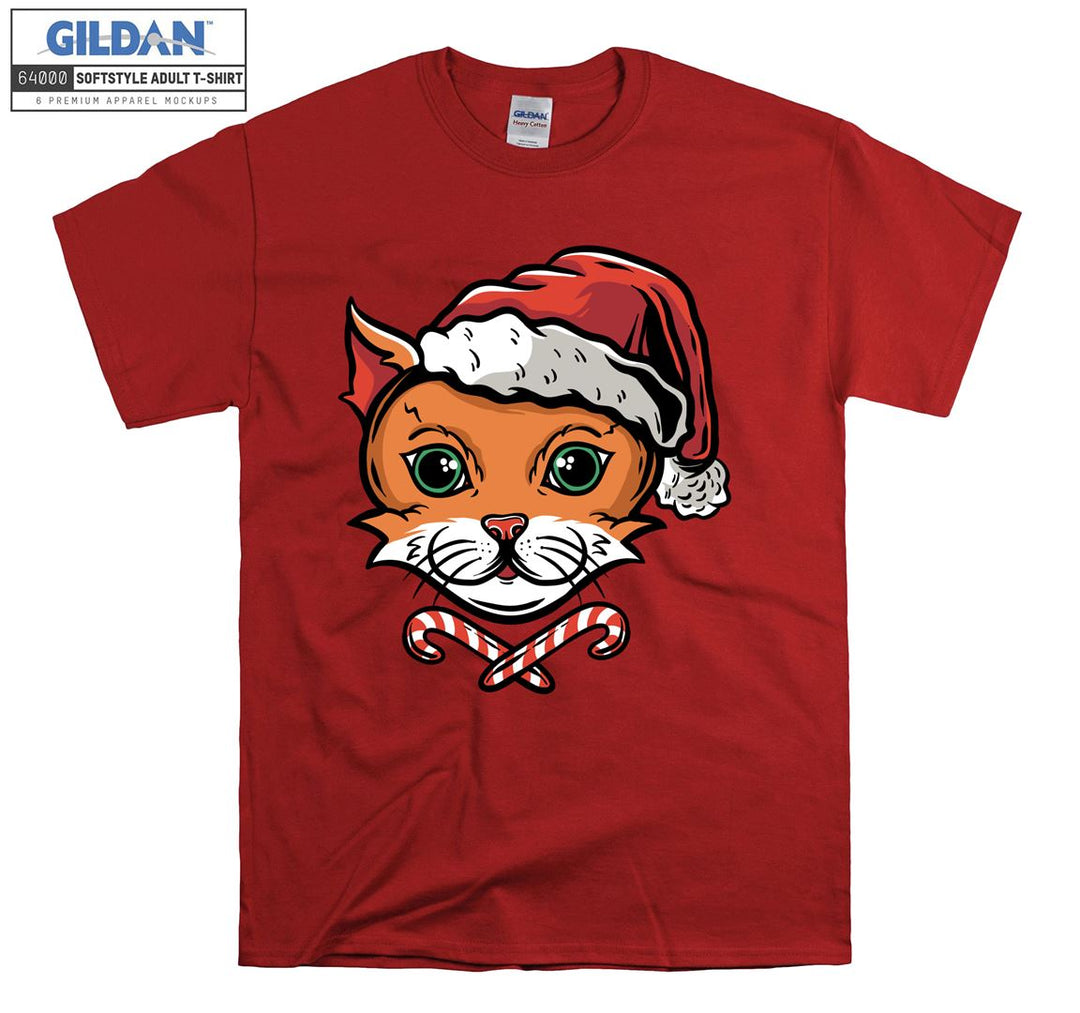 christmas cartoon cat figure T-shirt