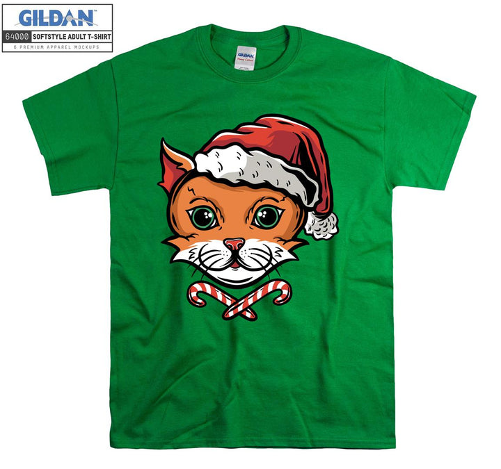 christmas cartoon cat figure T-shirt