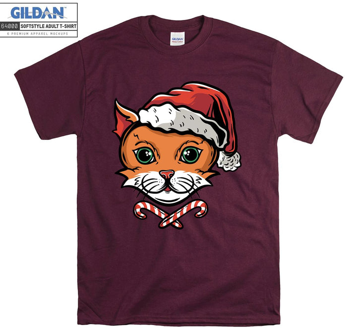 christmas cartoon cat figure T-shirt