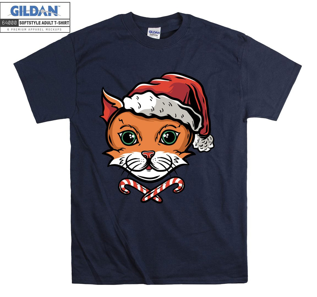 christmas cartoon cat figure T-shirt