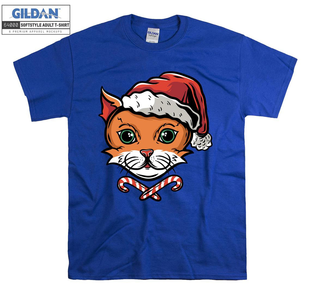 christmas cartoon cat figure T-shirt