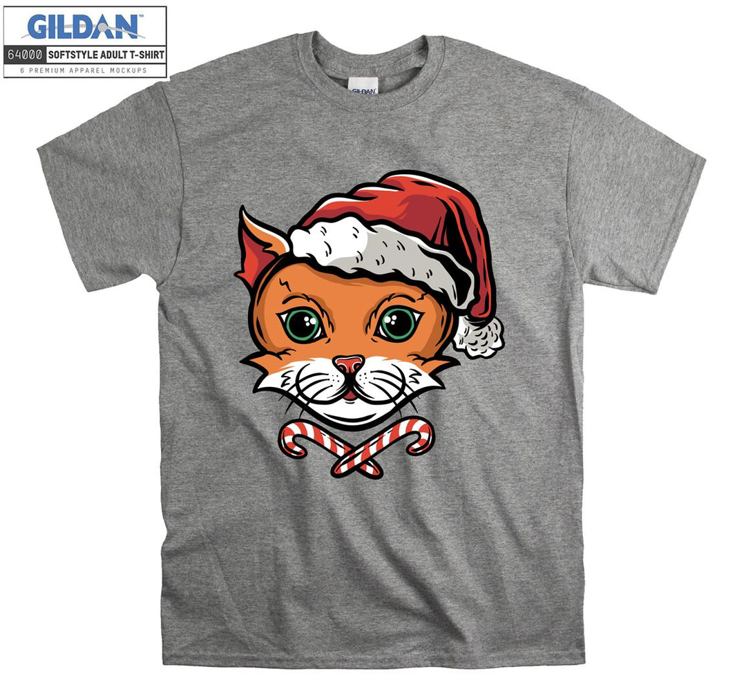 christmas cartoon cat figure T-shirt