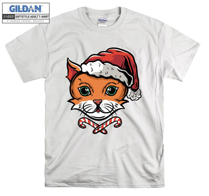 christmas cartoon cat figure T-shirt