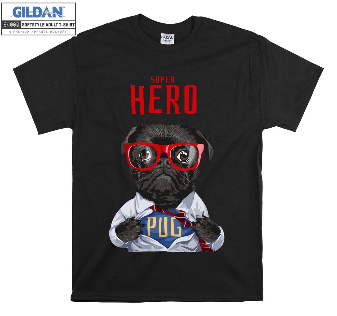 Super hero pug figure T-shirt