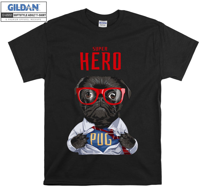 Super hero pug figure T-shirt